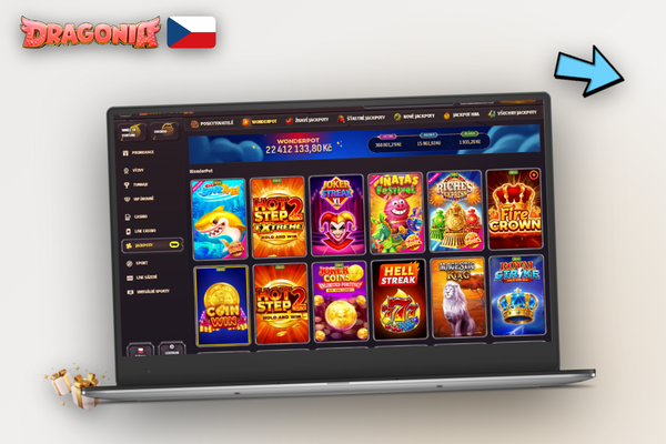 Dragonia Casino pro PC – přehledné rozhraní s navigací kasino, live a sport