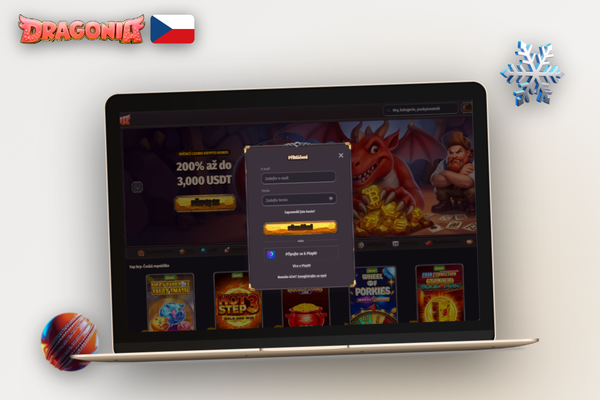 KYC ověření totožnosti v Dragonia Casino — ruka s občanským průkazem nad profilem hráče