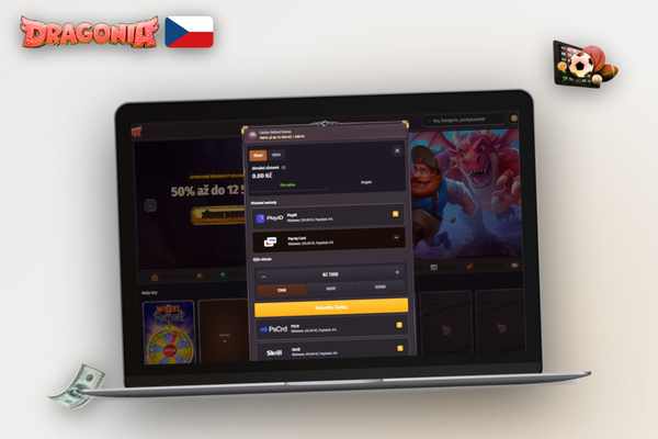 Vklad v Dragonia Casino funguje stejně na notebooku i chytrém telefonu