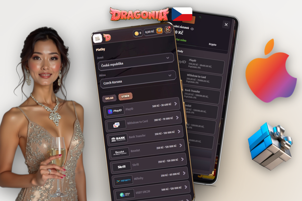 Potvrzení úspěšné žádosti o výběr peněz v mobilní aplikaci Dragonia Casino