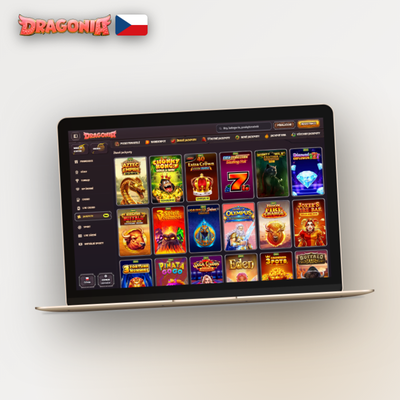 Stolní PC se spuštěným Dragonia Casino klientem pro pohodlné hraní z domova