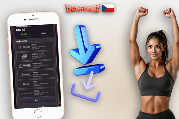 Výběr platební metody v pokladně Dragonia Casino s limitem 10 000 Kč na výplatu